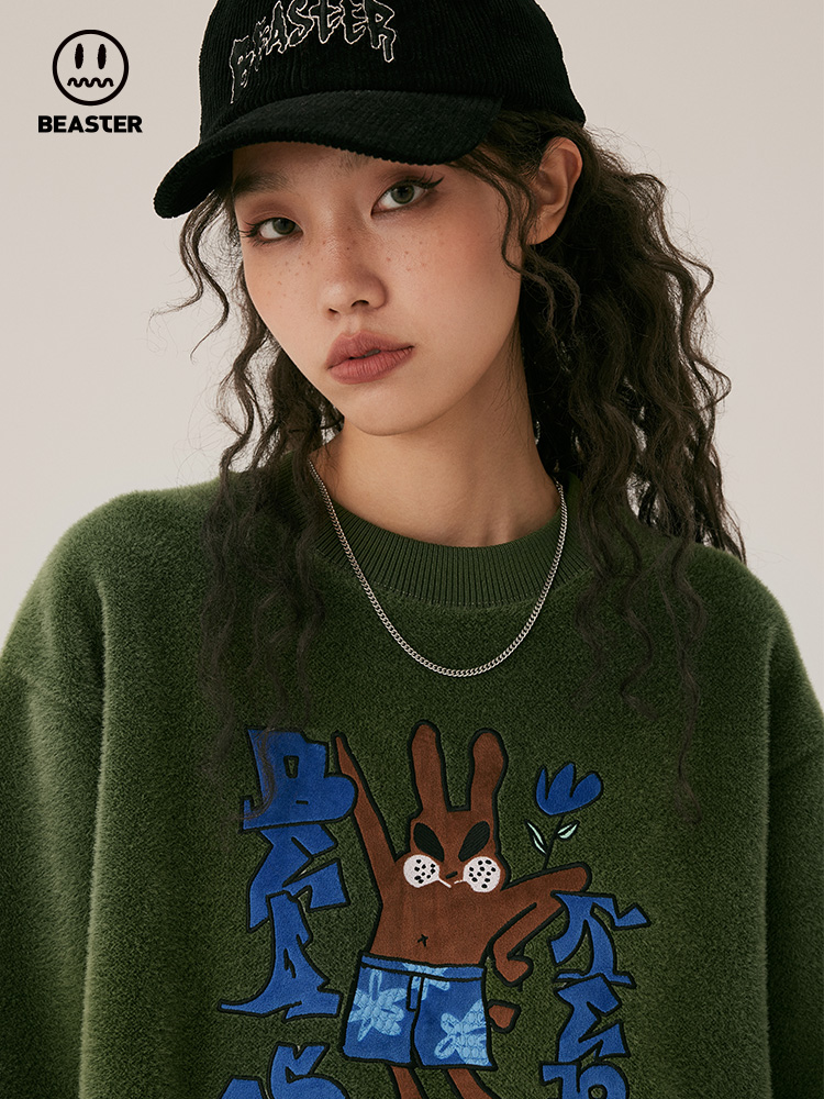 Beaster Man's and Women's Round neck sweatshirt BR L148 Streetwear, B24308X056