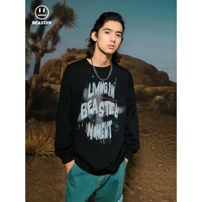 Beaster Man's and Women's Round neck sweatshirt BR L197 Streetwear, B24608D027 01