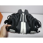 PKGoden   Louis Vuitton Leather lace up Skate Board Shoes Black 51BCOLRB