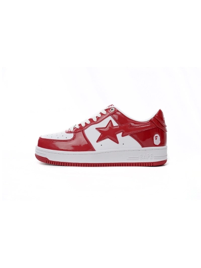 POP  A Bathing Ape Bape Sta Low Red And White Mirror Surface 1170 191 022 01