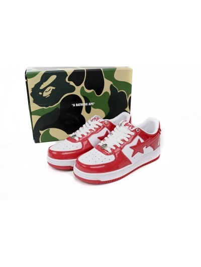POP  A Bathing Ape Bape Sta Low Red And White Mirror Surface 1170 191 022 02