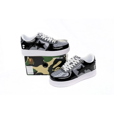 POP Special Sale A Bathing Ape Bape Sta Low Black Grey Baolan 1H20 191 046 02