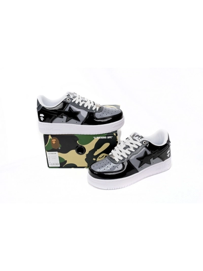 POP  A Bathing Ape Bape Sta Low Black Grey Baolan 1H20 191 046 02