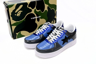 POP  A Bathing Ape Bape Sta Low Lnk Blue Mirror Surface 1H20 191 046 02