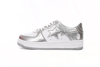 POP  A Bathing Ape Bape Sta Low Silver 1H73 191 921 01