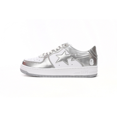 POP Special Sale A Bathing Ape Bape Sta Low Silver 1H73 191 921 01