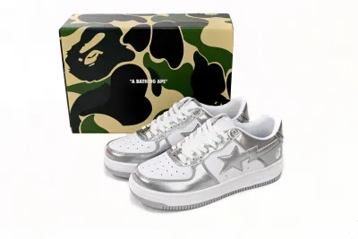 POP  A Bathing Ape Bape Sta Low Silver 1H73 191 921 02
