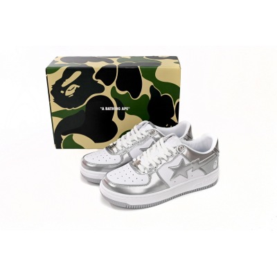 POP Special Sale A Bathing Ape Bape Sta Low Silver 1H73 191 921 02