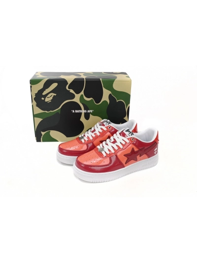 POP  A Bathing Ape Bape Sta Low White Dark Red Mirror Surface 1H20 191 046 02
