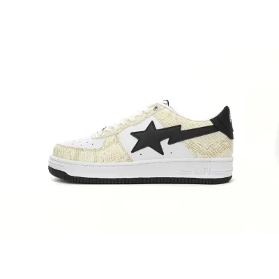 POP A Bathing Ape Bape Sta Low White Snake Skin Pattern 1180 191 009 01