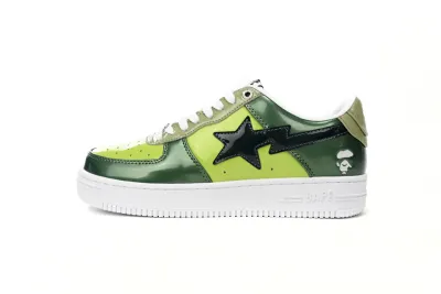 POP  A Bathing Ape Bape Sta Low Black Green Mirror Surface 1H20 190 046 01