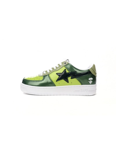 POP  A Bathing Ape Bape Sta Low Black Green Mirror Surface 1H20 190 046 01