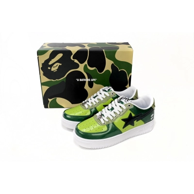 POP Special Sale A Bathing Ape Bape Sta Low Black Green Mirror Surface 1H20 190 046 02