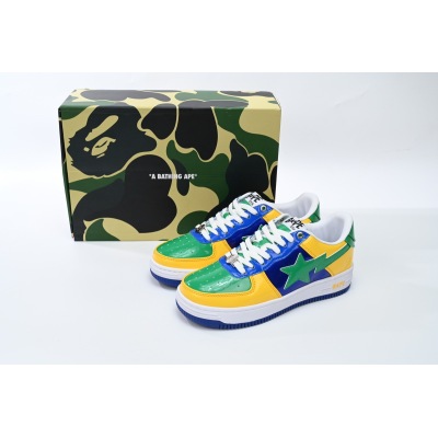 POP Special Sale A Bathing Ape Bape Sta Low Black Yellow Green Orchid 1180 191 004 02