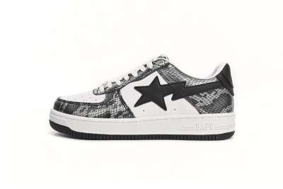 POP  A Bathing Ape Bape Sta Low Black Black Snake Skin 1180 191 009 01