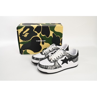 POP Special Sale A Bathing Ape Bape Sta Low Black Black Snake Skin 1180 191 009 02
