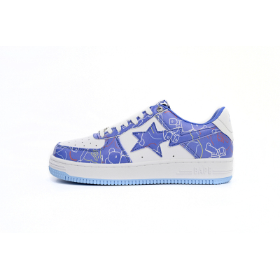 POP Special Sale A Bathing Ape Bape Sta Low Black Blue Color Spray Painting 1H73 191 913 01