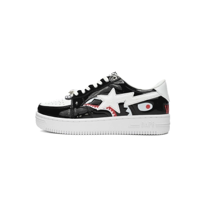 POP Special Sale A Bathing Ape Bape Sta Low Black and White Shark 1H30-191-009 01