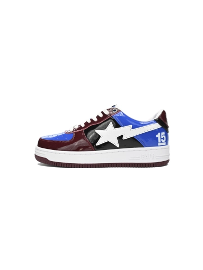 POP  A Bathing Ape Bape Sta Low Baijiu red blue 1H22-191-027 01