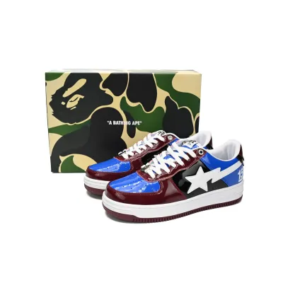 POP A Bathing Ape Bape Sta Low Baijiu red blue 1H22-191-027 02