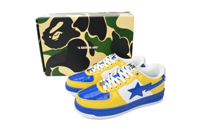 POP  A Bathing Ape Bape Sta Low White Baolan Yellow 1180-191-006 02