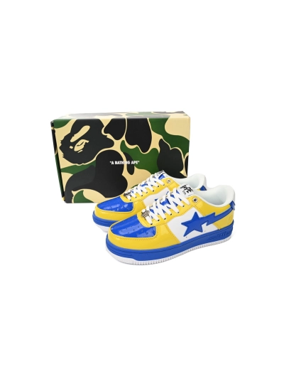 POP  A Bathing Ape Bape Sta Low White Baolan Yellow 1180-191-006 02