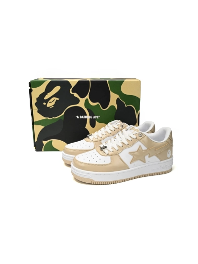 POP  A Bathing Ape Bape Sta Low Brown White Mirror Surface 1170-191-022 02