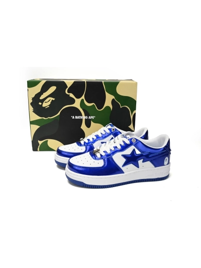 POP  A Bathing Ape Bape Sta Low Blue and White Mirror Finish 1170-191-022 02
