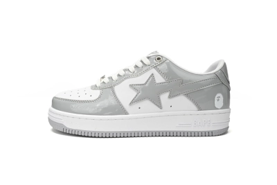 POP  A Bathing Ape Bape Sta Low White Grey Rao Noodles 1170-191-021 01