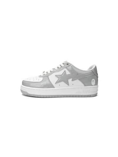POP  A Bathing Ape Bape Sta Low White Grey Rao Noodles 1170-191-021 01
