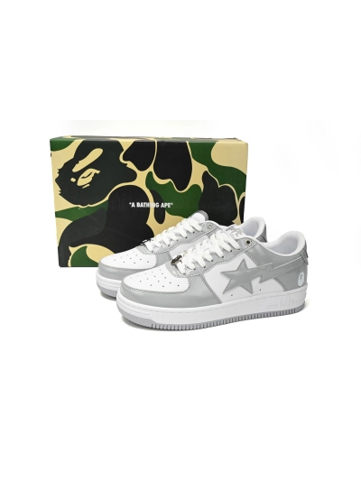 POP  A Bathing Ape Bape Sta Low White Grey Rao Noodles 1170-191-021 02