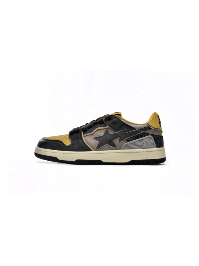 PKGoden   A Bathing Ape Bape SK8 Sta Vintage Black Yellow 1120-291-021 01