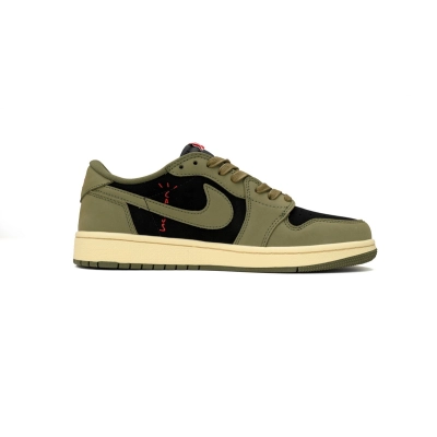 Travis Scott x Air Jordan 1 Low OG "Black Olive"  DM7866-002, Replica Shoes 02