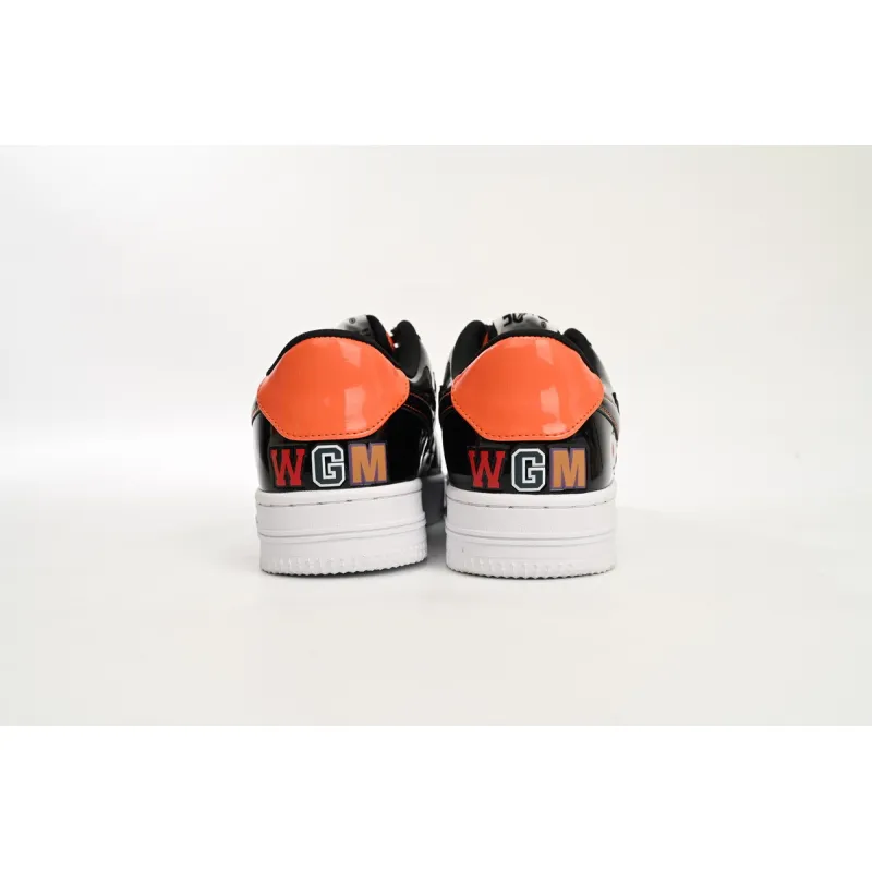 PKGoden {20$ OFF, Litmited Time}  A Bathing Bapesta Sk8 Sta Low Mad Shark Black Orange,  1H30191005-BLK