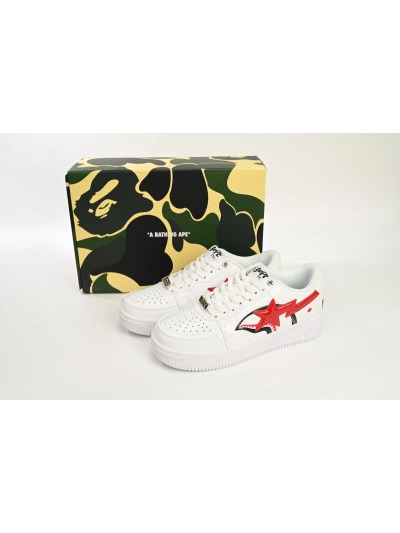 POP  A Bathing Ape Bape Sta Low Shark White,  1H30-191-012-WHT 01