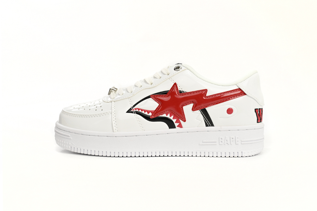 PKGoden  A Bathing Ape Bape Sta Low Shark White,  1H30-191-012-WHT