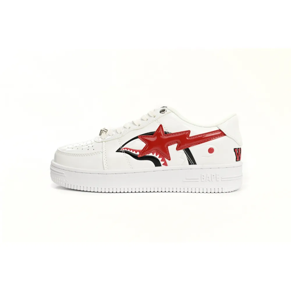 PKGoden  A Bathing Ape Bape Sta Low Shark White,  1H30-191-012-WHT