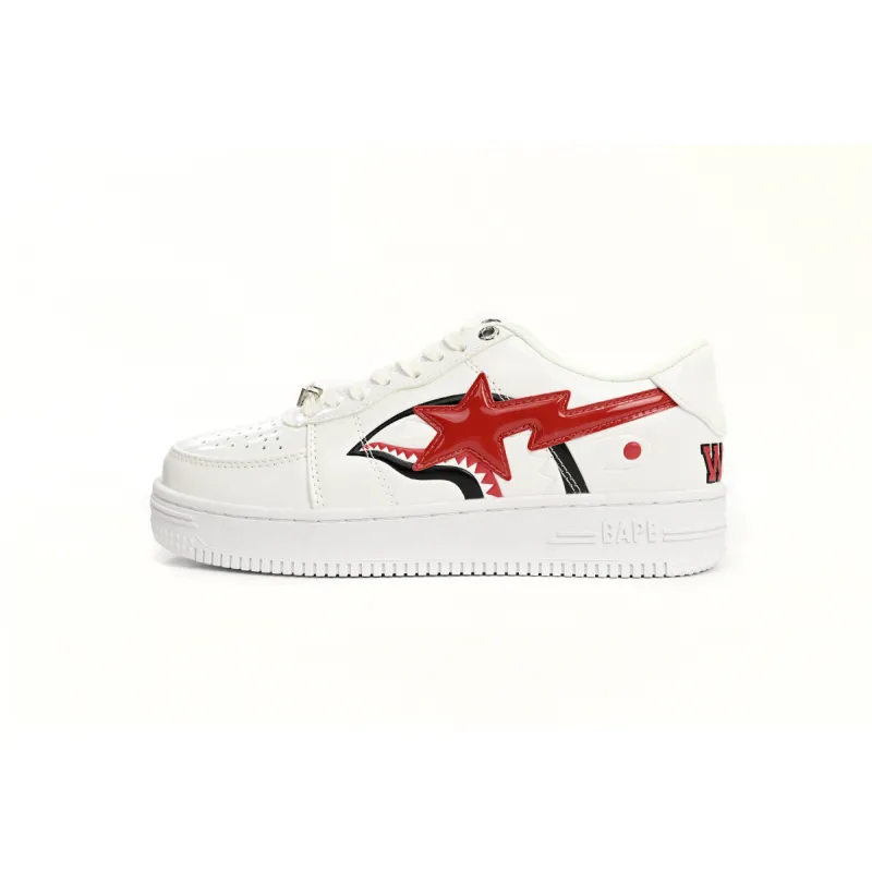 PKGoden  A Bathing Ape Bape Sta Low Shark White,  1H30-191-012-WHT