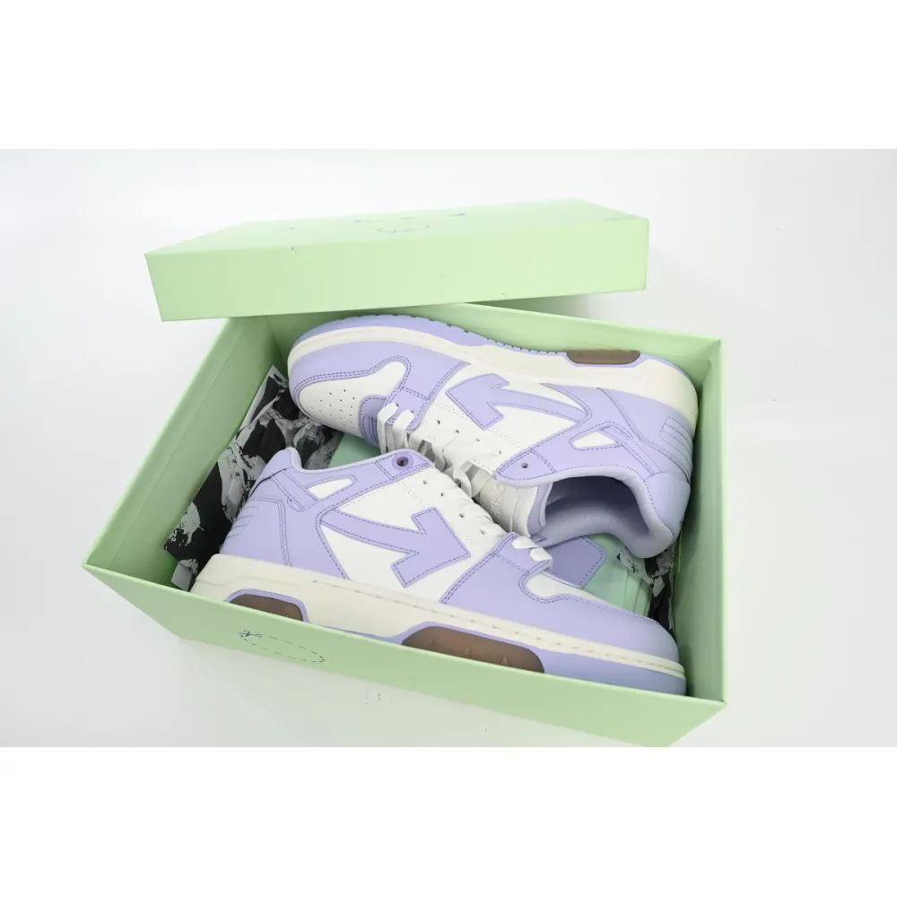 PKGoden  OFF-WHITE Out Of Office Calf Leather White Lilac, OWIA259F22LEA0010136