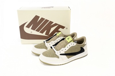 PKGoden Jordan 1 Retro Low Golf Travis Scott Neutral Olive, FZ3124-200 02