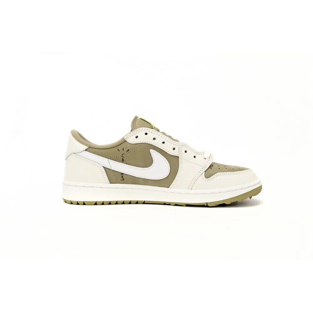 PKGoden  |  Jordan 1 Retro Low Golf Travis Scott Neutral Olive, FZ3124-200