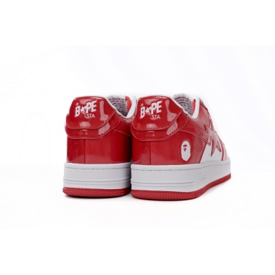  GET {20$ OFF, Litmited Time}  A Bathing Bapesta Sk8 Sta Low Red And White Mirror Surface 02