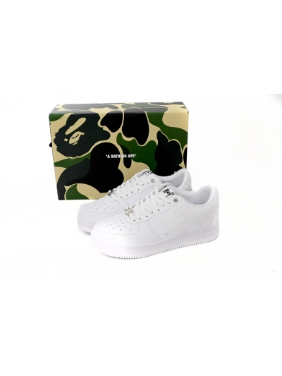 POP  A Bathing Bapesta Sta Low M2 White Leather 02
