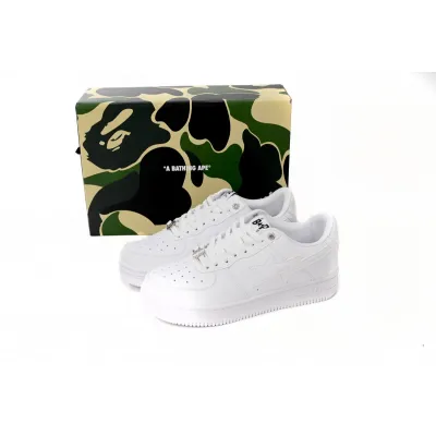  GET {20$ OFF, Litmited Time}  A Bathing Bapesta Sta Low M2 White Leather 01