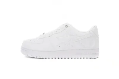 POP  A Bathing Bapesta Sta Low M2 White Leather 01