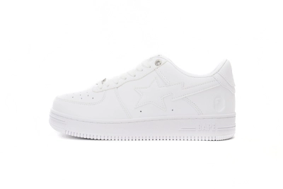POP  A Bathing Bapesta Sta Low M2 White Leather 01