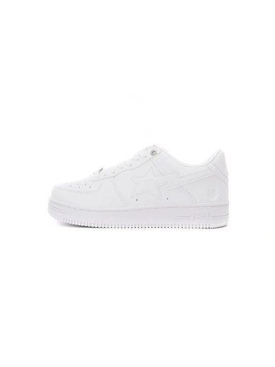POP  A Bathing Bapesta Sta Low M2 White Leather 01