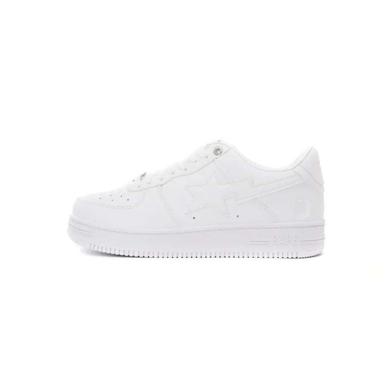  GET {20$ OFF, Litmited Time}  A Bathing Bapesta Sta Low M2 White Leather