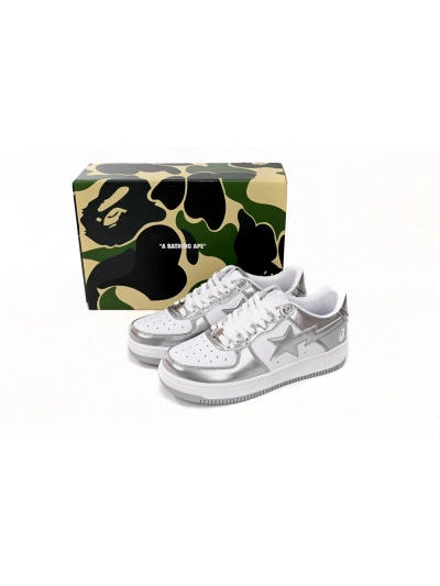POP  A Bathing Bapesta Sk8 Sta Low Silver 01