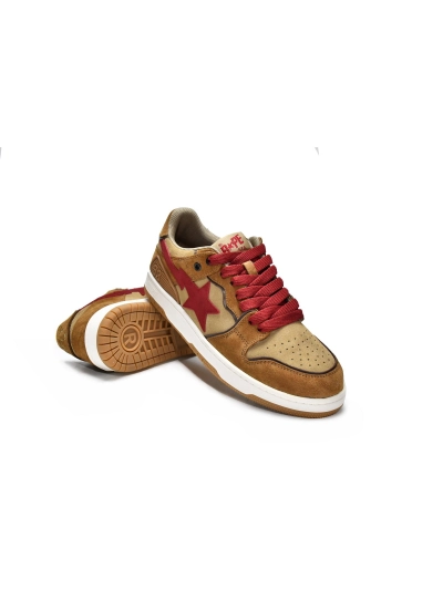 PKGoden   |  Bapesta Sk8 Sta Low Wheat Red 02